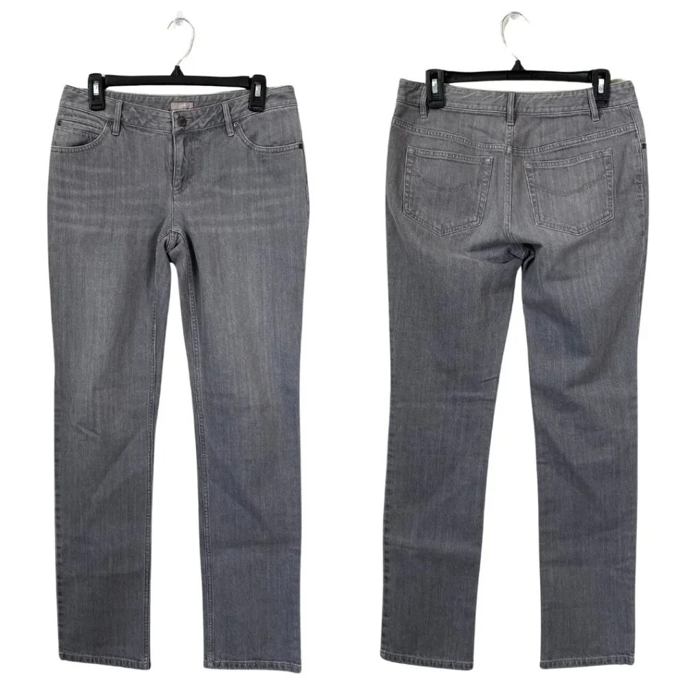 NWOT J. Jill Slim Leg Low Rise Denim Jeans Women's 4 Gray Stretch Comfortable